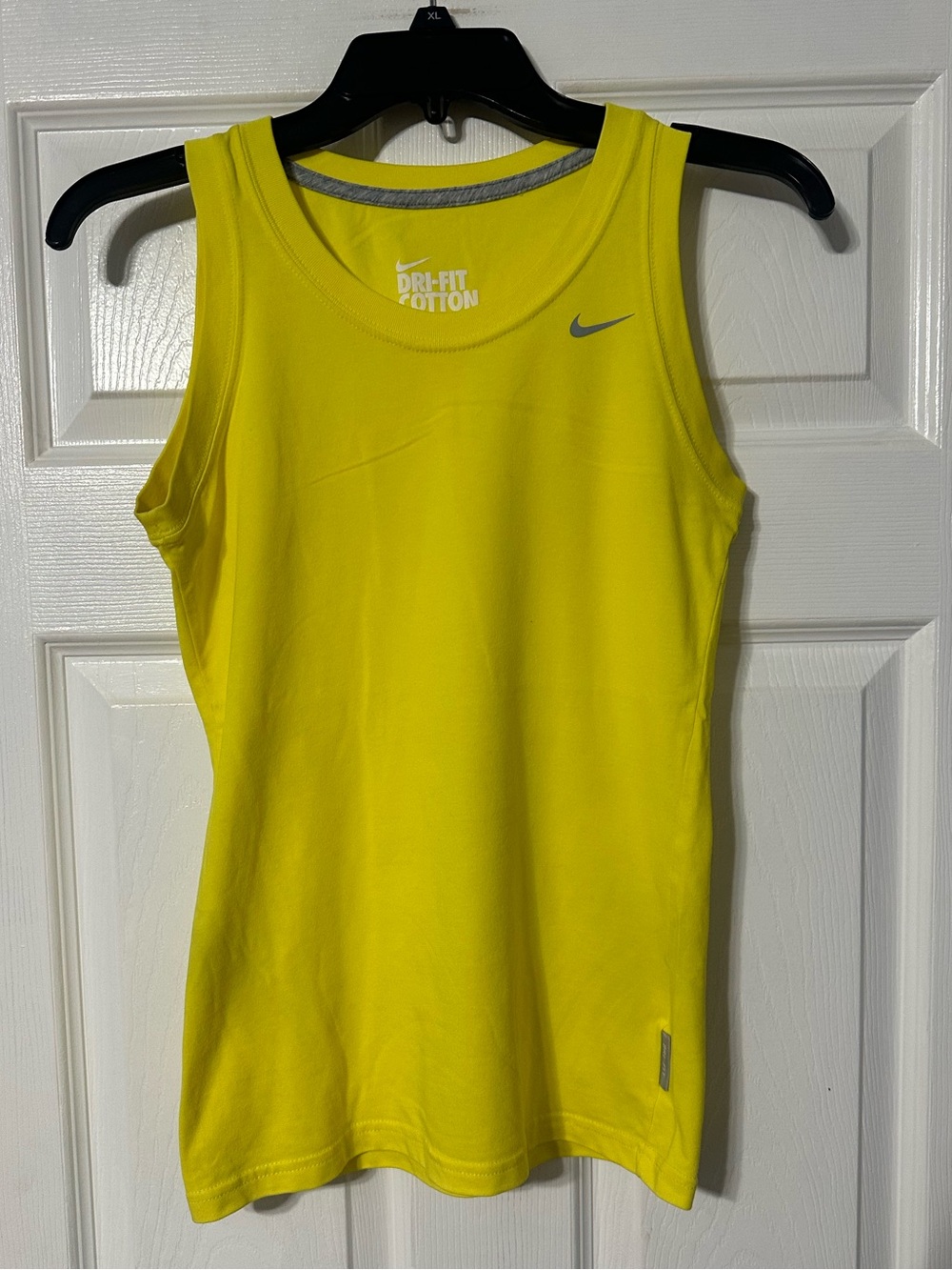 Nike Bright Yellow Dri-FIT Cotton Tee Athletic Tank Top
